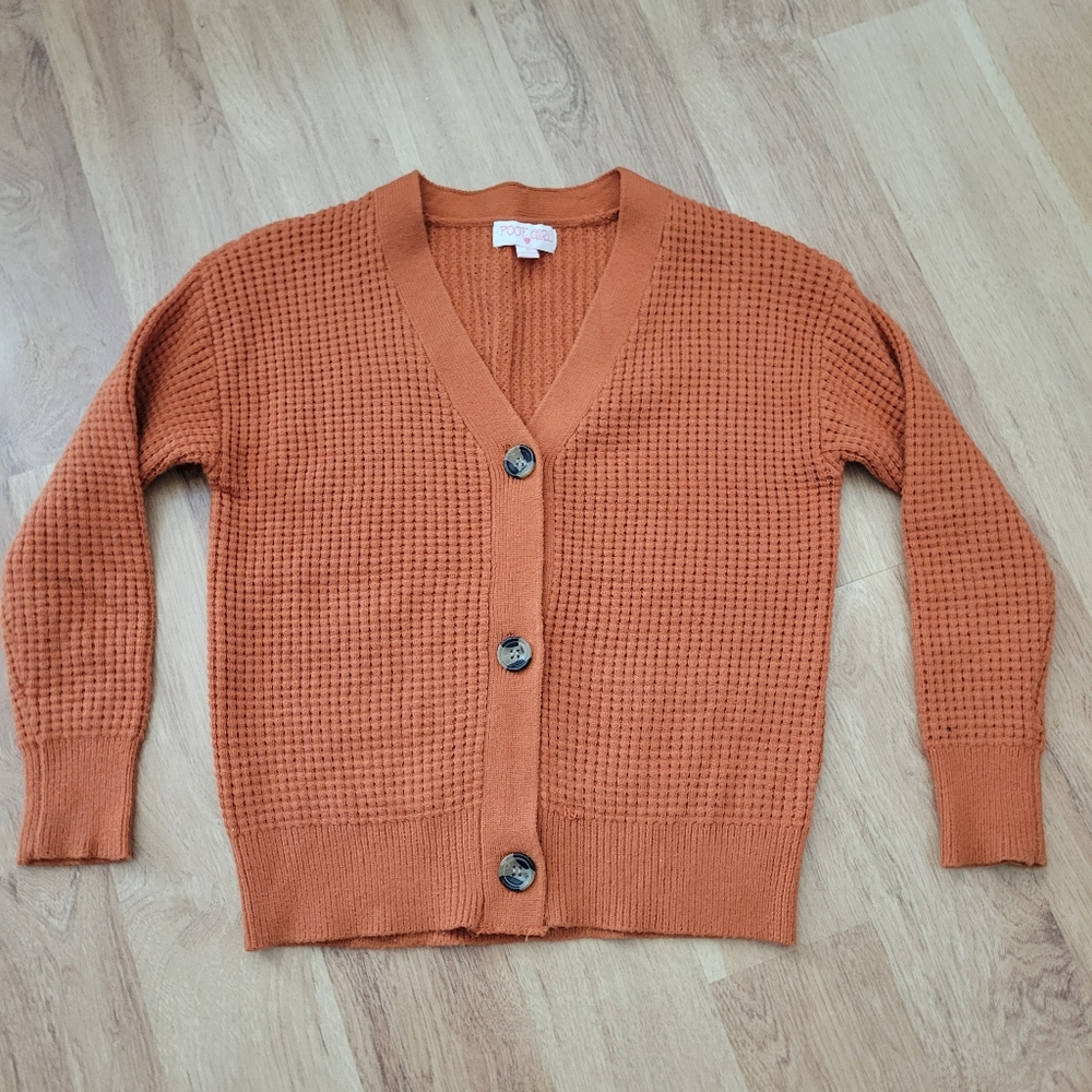 GIRLS Orange Cardigan Sweater